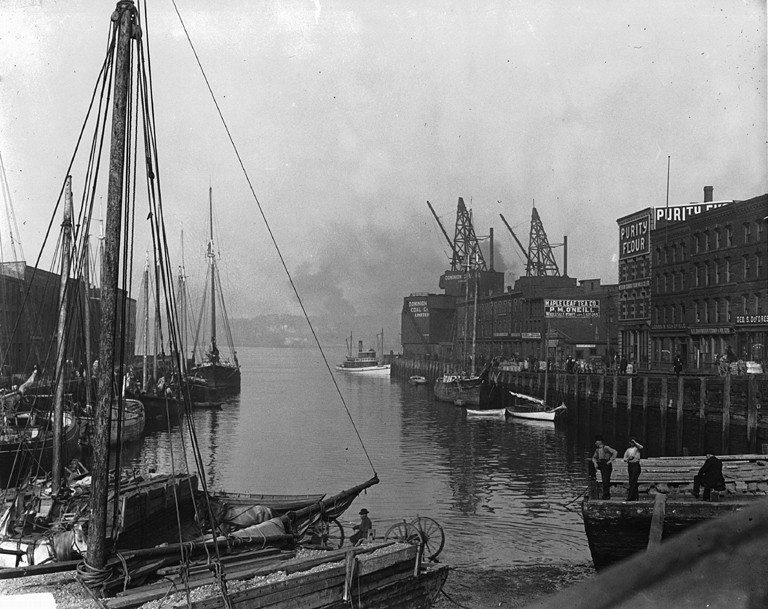 Eighteenth-century Georgian buildings at Nelson's Dockyard with yachts moored in English Harbour