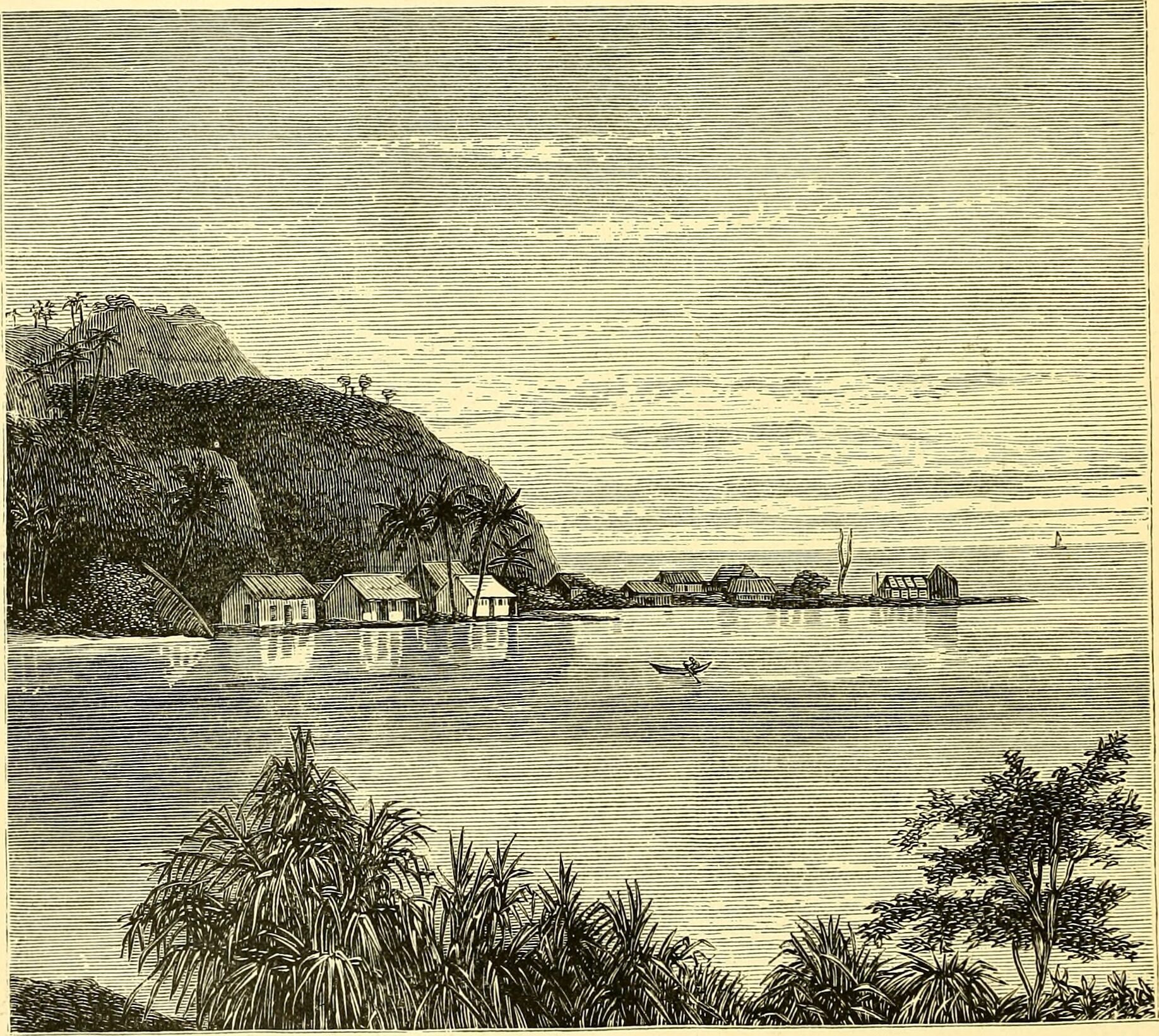 Crystal-clear turquoise water of To Sua Ocean Trench surrounded by lush tropical gardens in Samoa