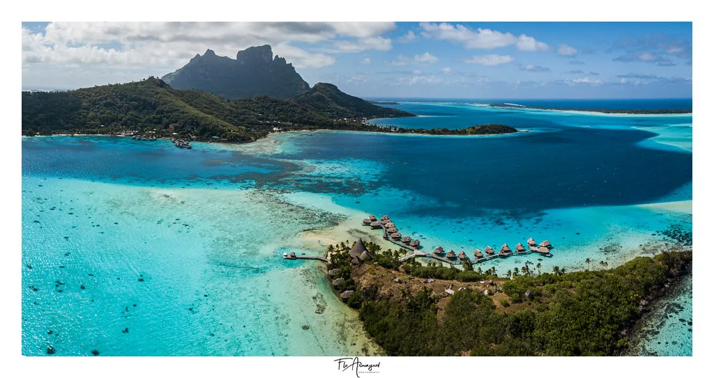 Poisson cru and grilled fish at a Bora Bora beachside restaurant