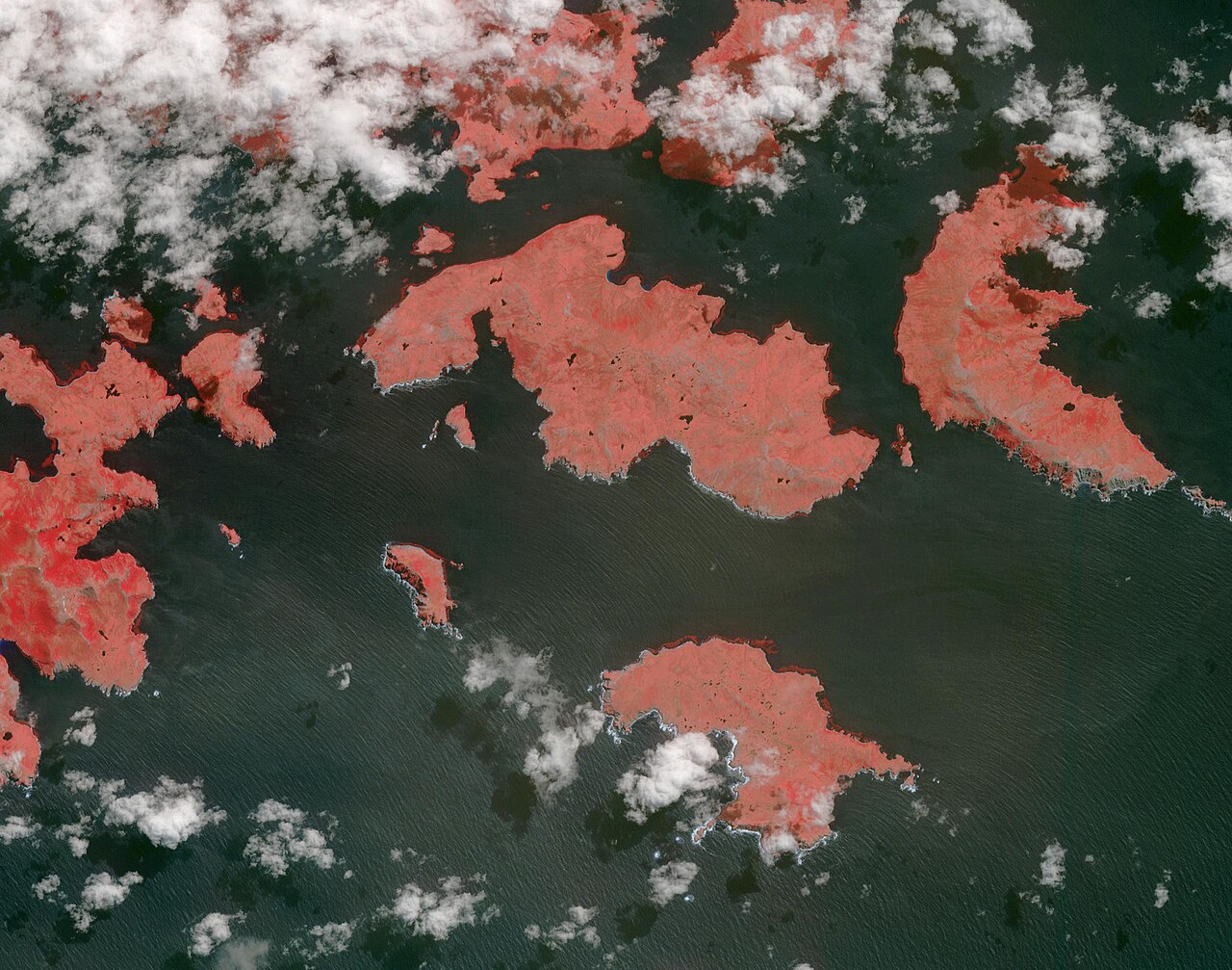 ASTER satellite image of Cape Horn and Tierra del Fuego archipelago from space showing coastline detail