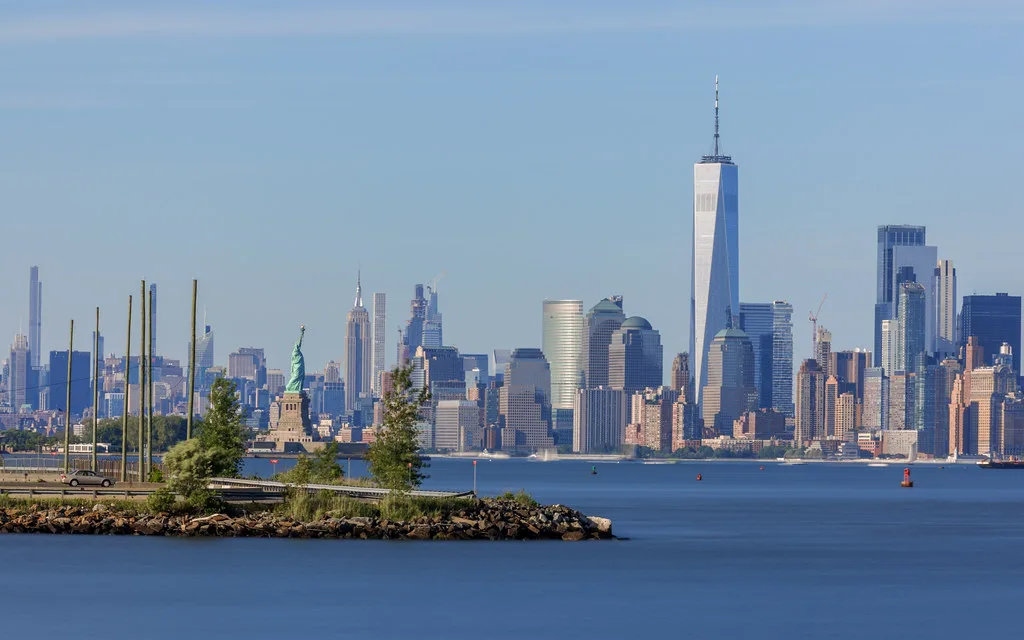 Statue of Liberty as seen from the Cape Liberty cruise terminal pier in Bayonne