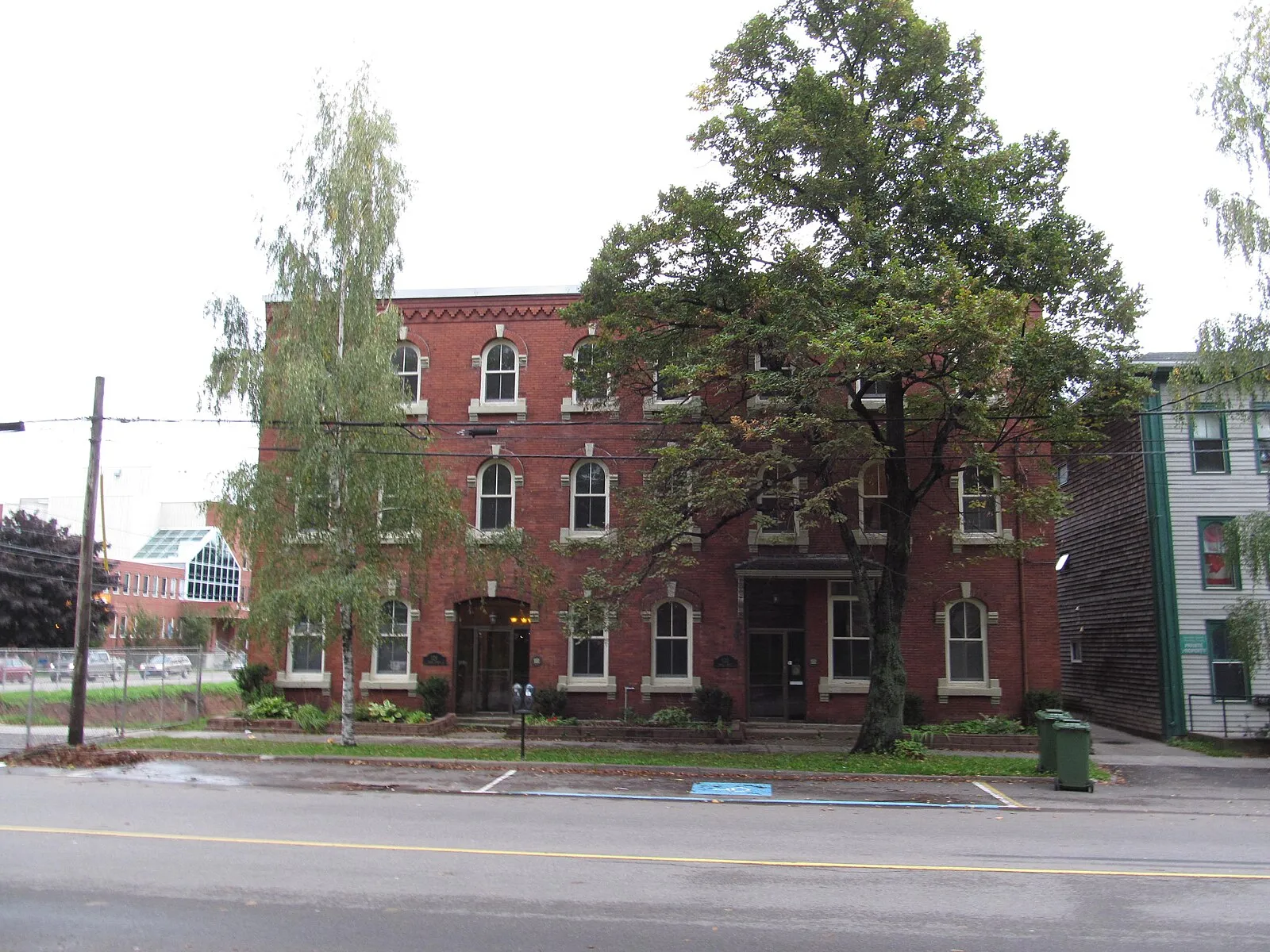St Dunstan's Basilica twin Gothic spires rising above Charlottetown