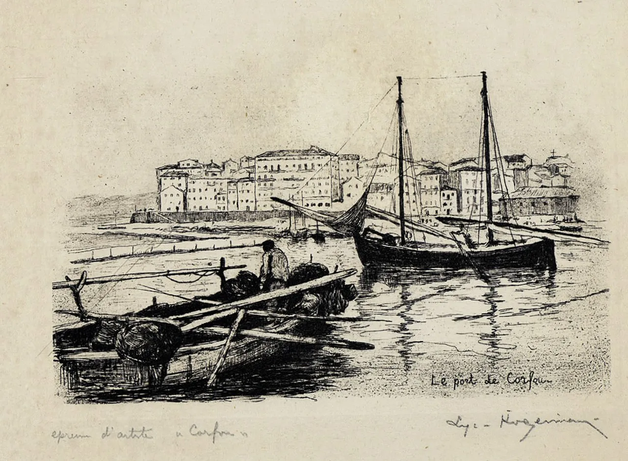 Narrow kantounia lanes with Venetian architecture in Corfu Old Town