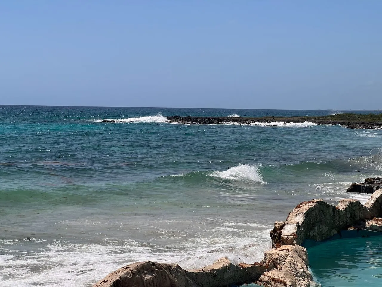 Costa Maya coastline with turquoise Caribbean waters and white sand beaches along the Yucatan Peninsula
