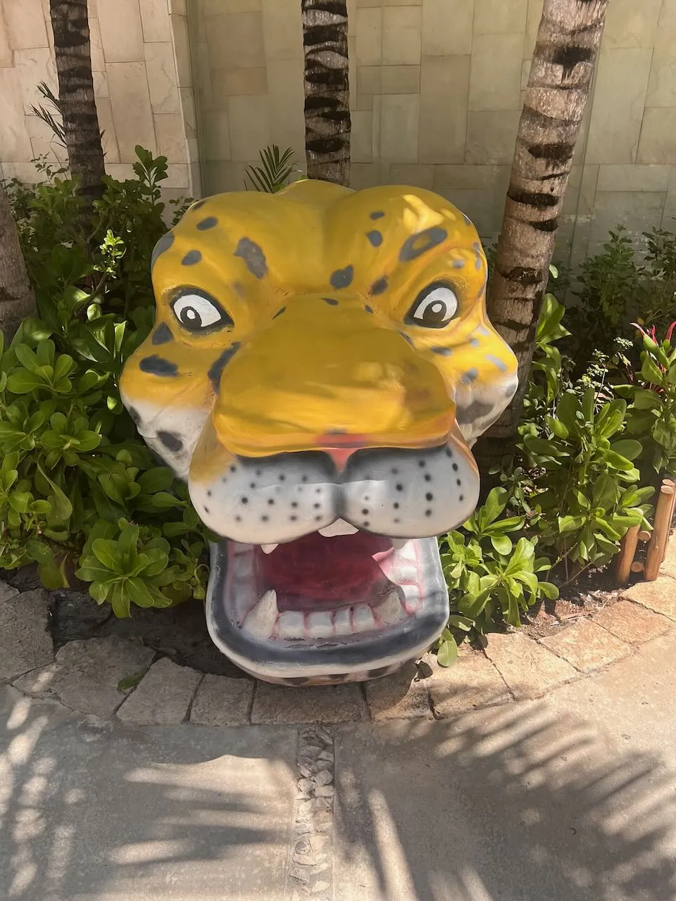 Mayan jaguar sculpture at Costa Maya representing ancient heritage