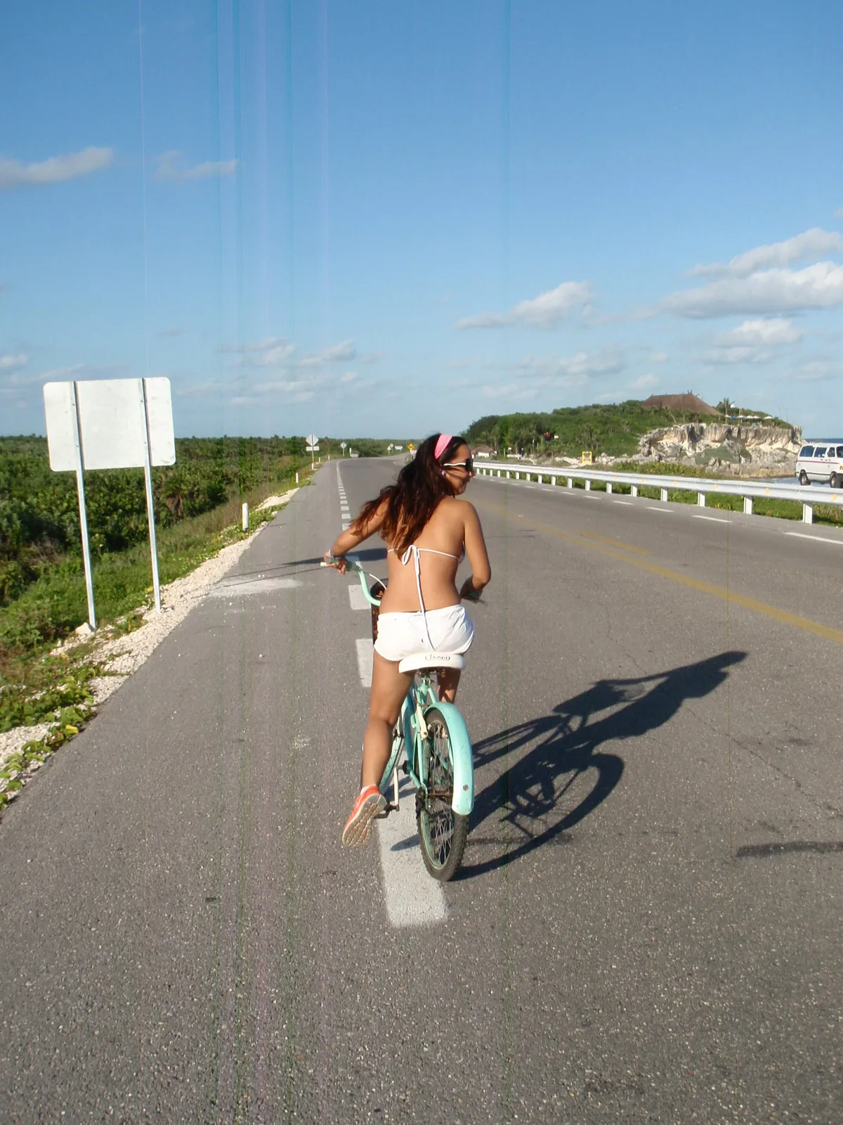 Cozumel coastal road with ocean views ideal for scooter or bike exploration