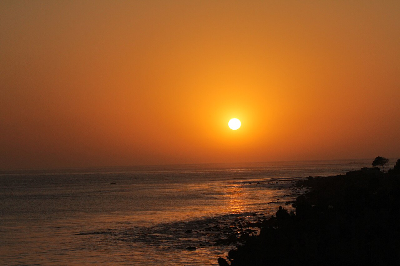 Atlantic sunset from Dakar's rocky coastline