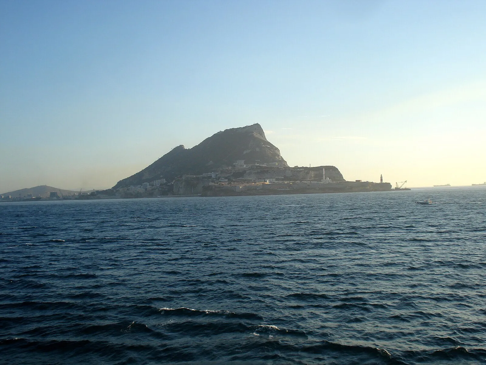 The Rock of Gibraltar seen from sea approach