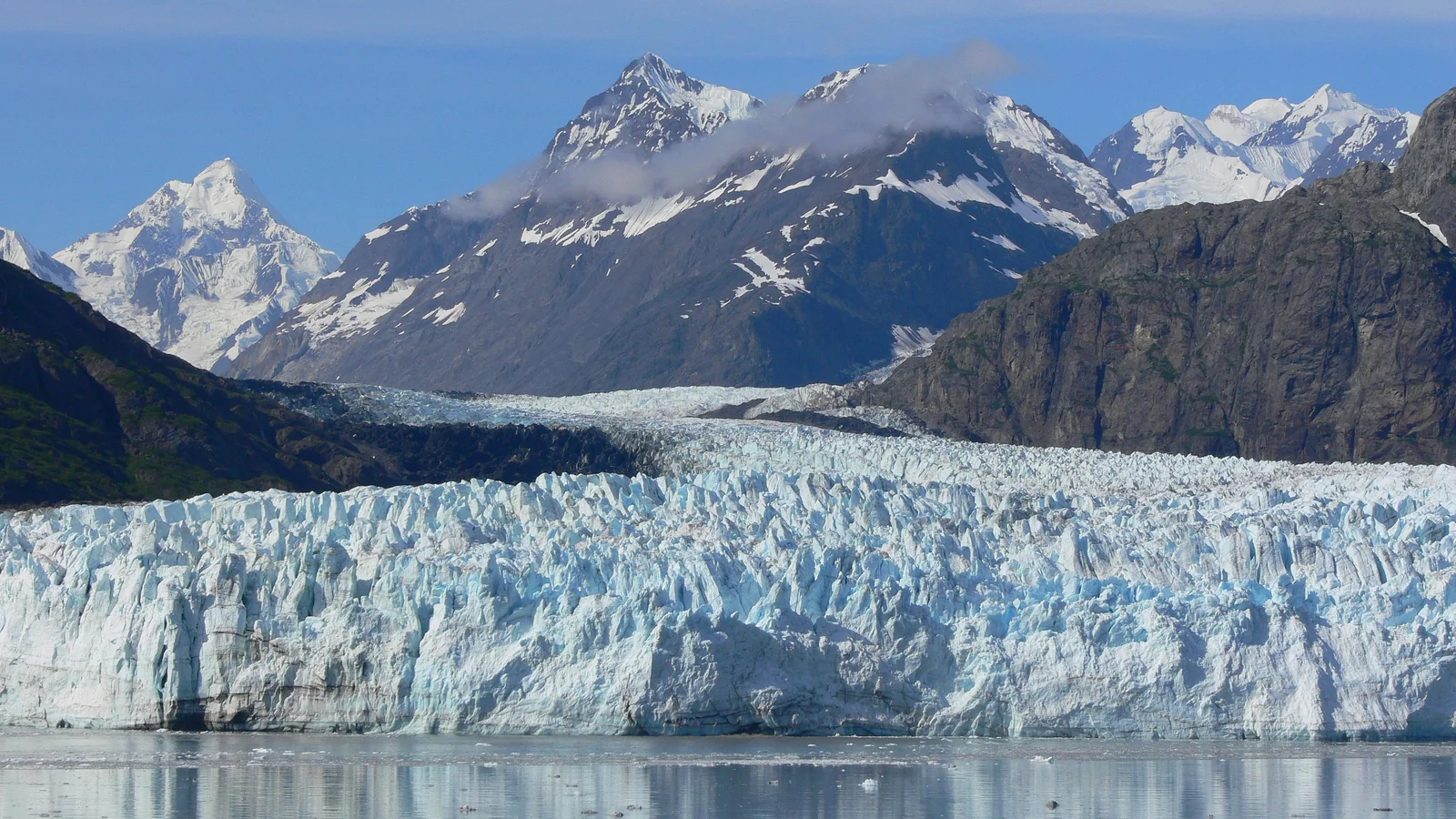 Margerie Glacier flowing from the Fairweather Mountains into Glacier Bay