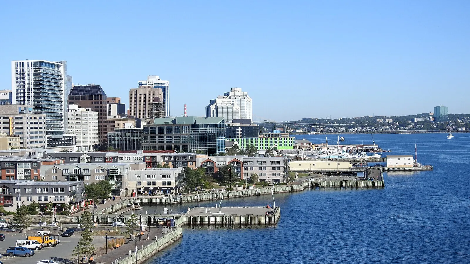 Halifax waterfront and downtown skyline from cruise ship