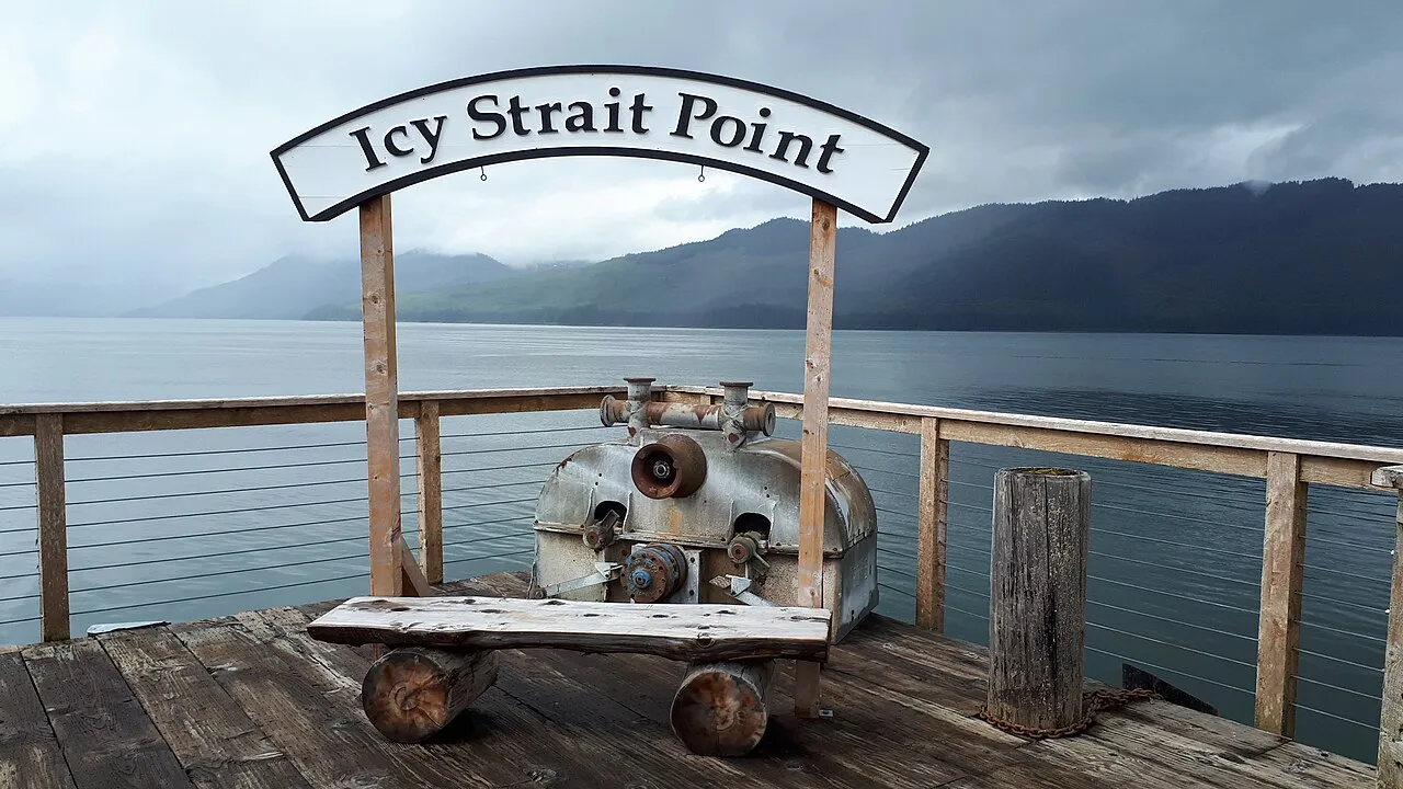Waterfront scenery at Icy Strait Point Alaska cruise port