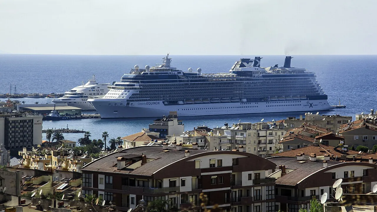 Waterfront scenery of Kuşadası, Turkey