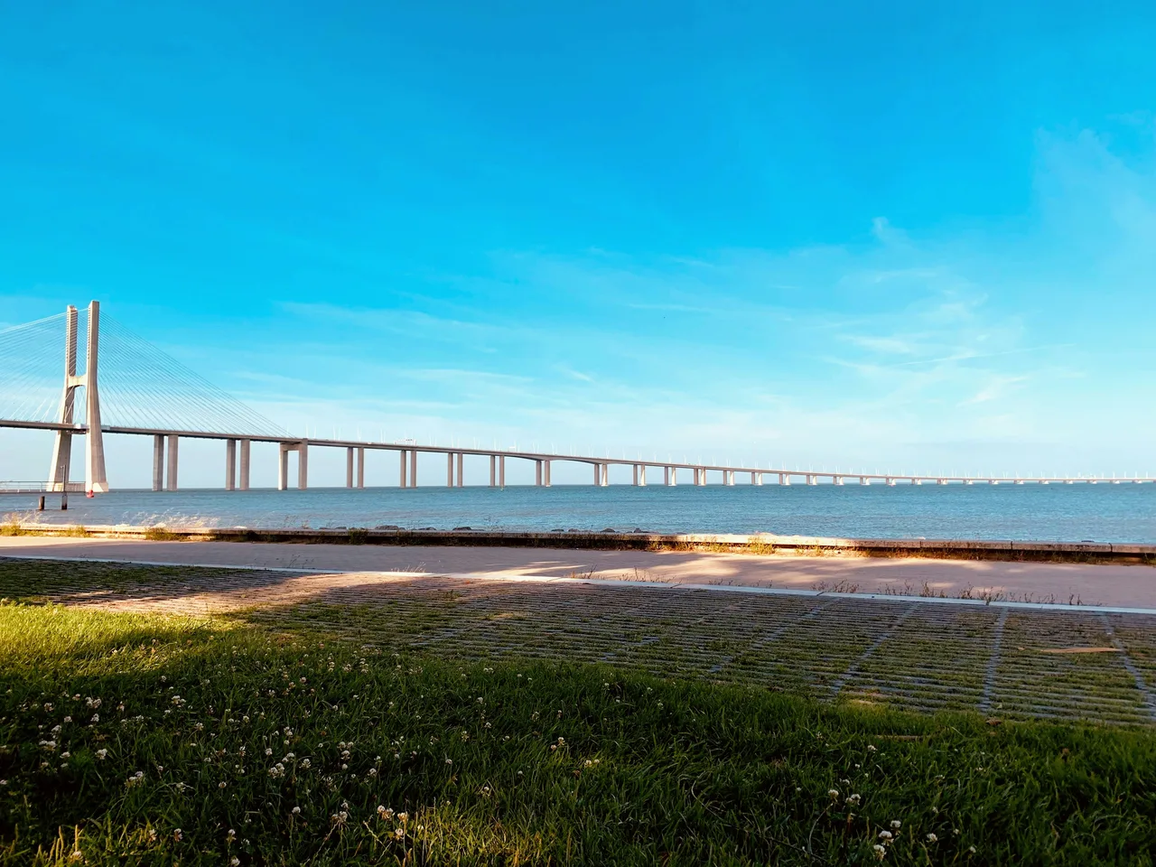 Vasco da Gama Bridge spanning the Tagus River, Lisbon