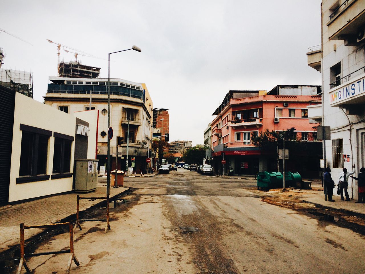 Luanda street scene with KFC, Millennium bank, and Portuguese colonial architecture