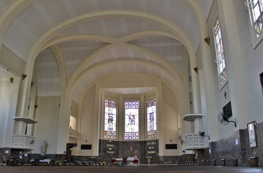 The Cathedral of Our Lady of the Immaculate Conception in central Maputo with white facade and twin towers