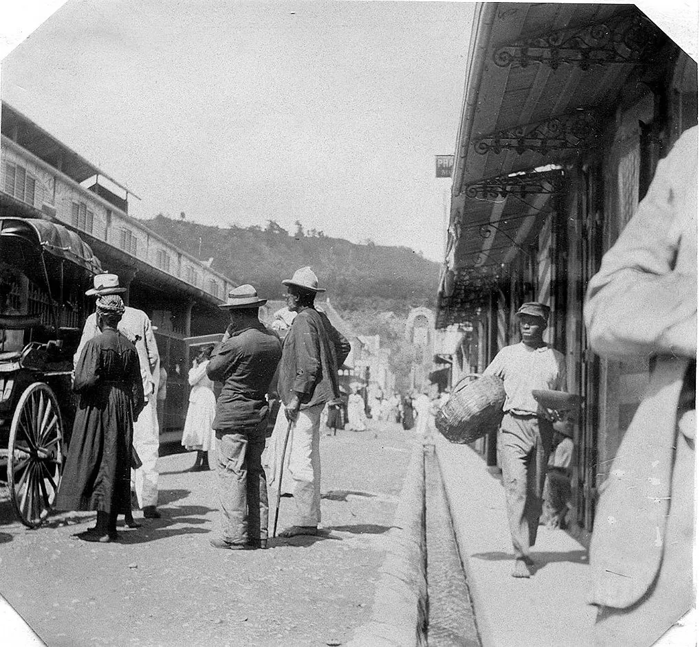 Mountains rising behind Fort-de-France harbor