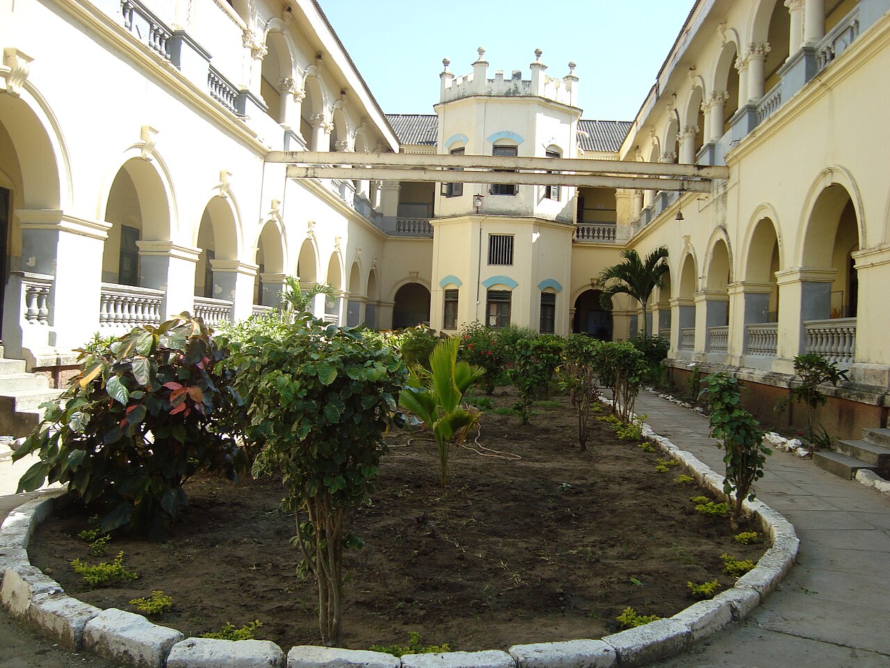 Colonial-era architecture near Kilindini Harbour in Mombasa, Kenya