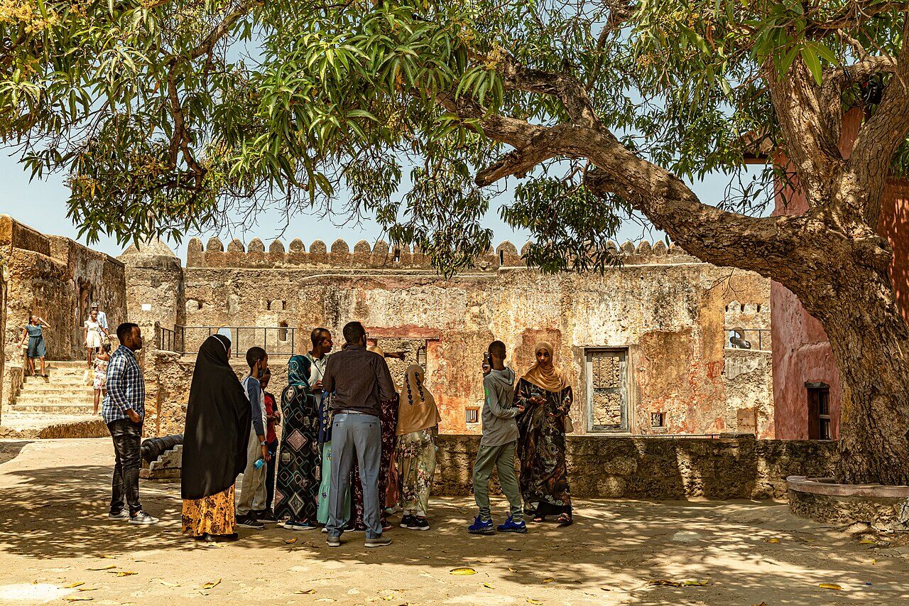 Detailed view of Fort Jesus walls and battlements, UNESCO World Heritage Site