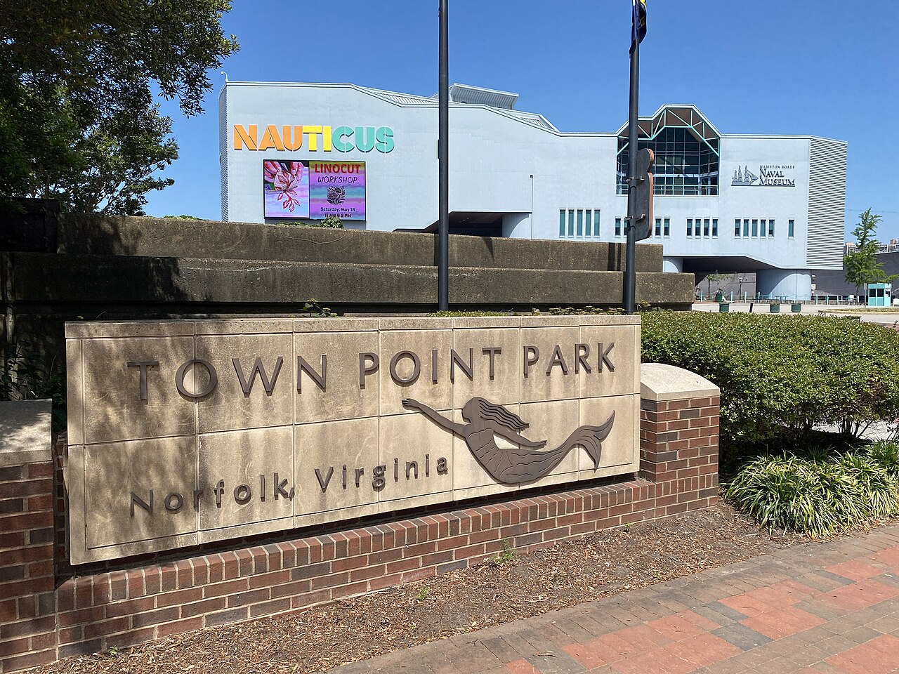 Town Point Park waterfront green space in downtown Norfolk