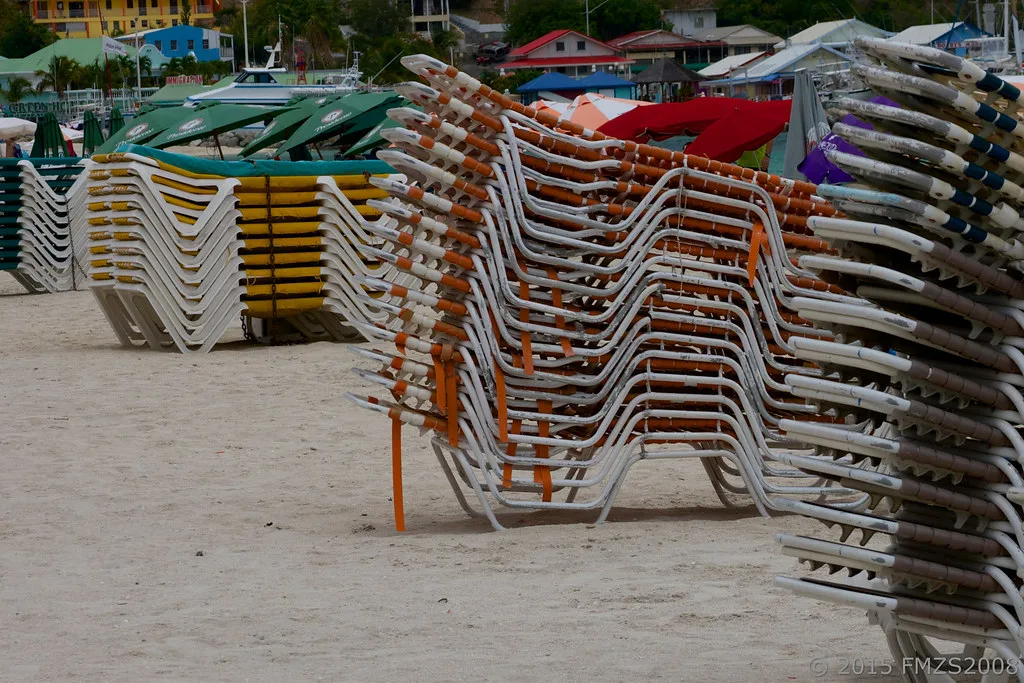 Philipsburg Great Bay with cruise ships docked and the colorful Dutch Caribbean waterfront of St. Maarten