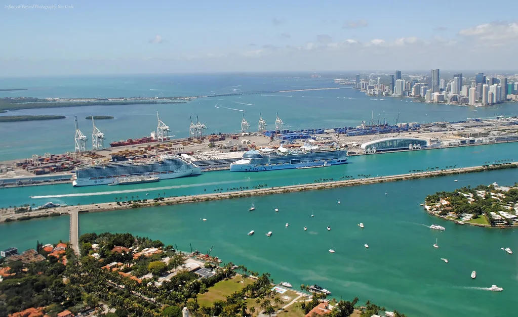 Port Miami skyline and cityscape