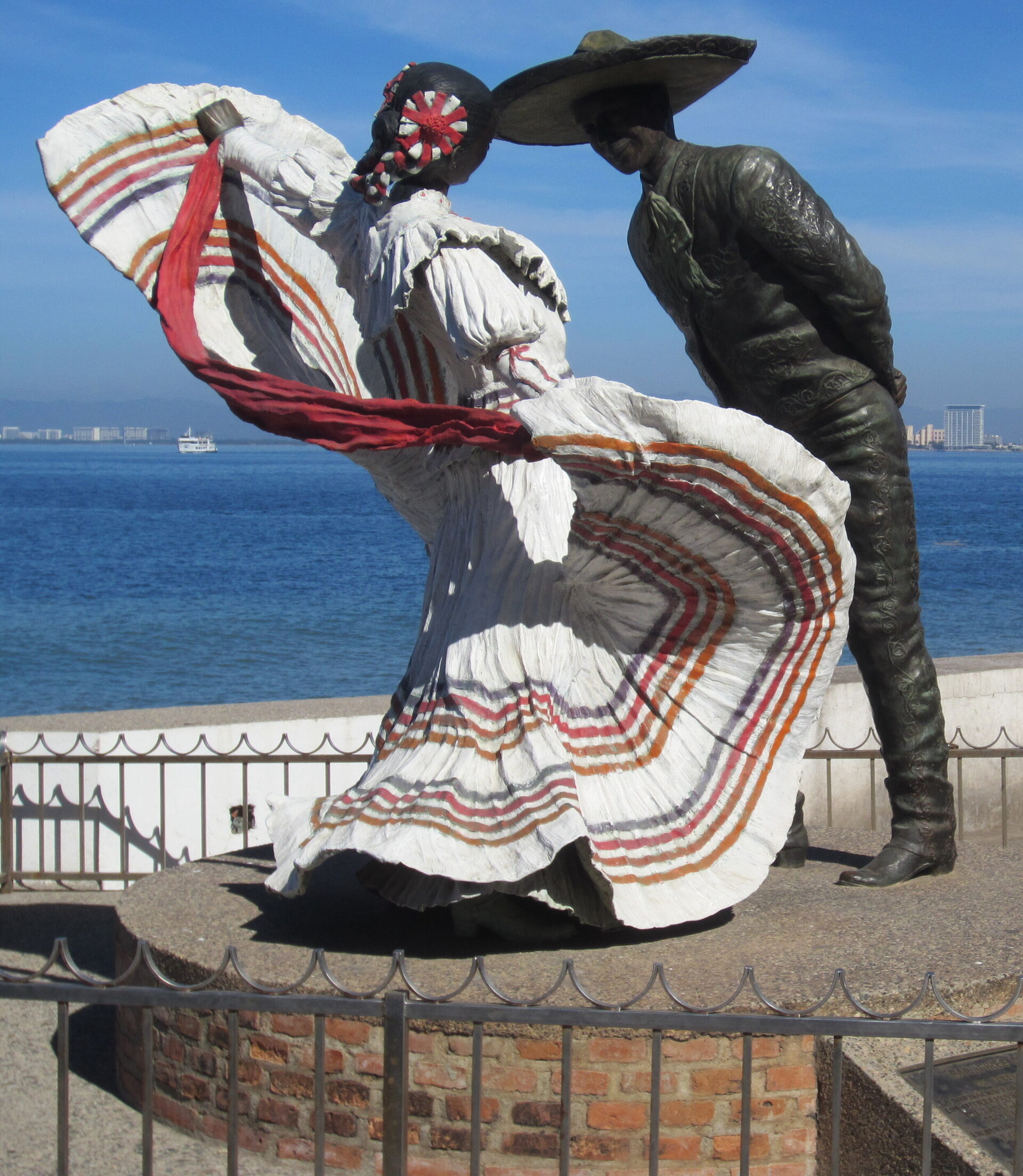 Cobblestone street in the centro district with colorful buildings