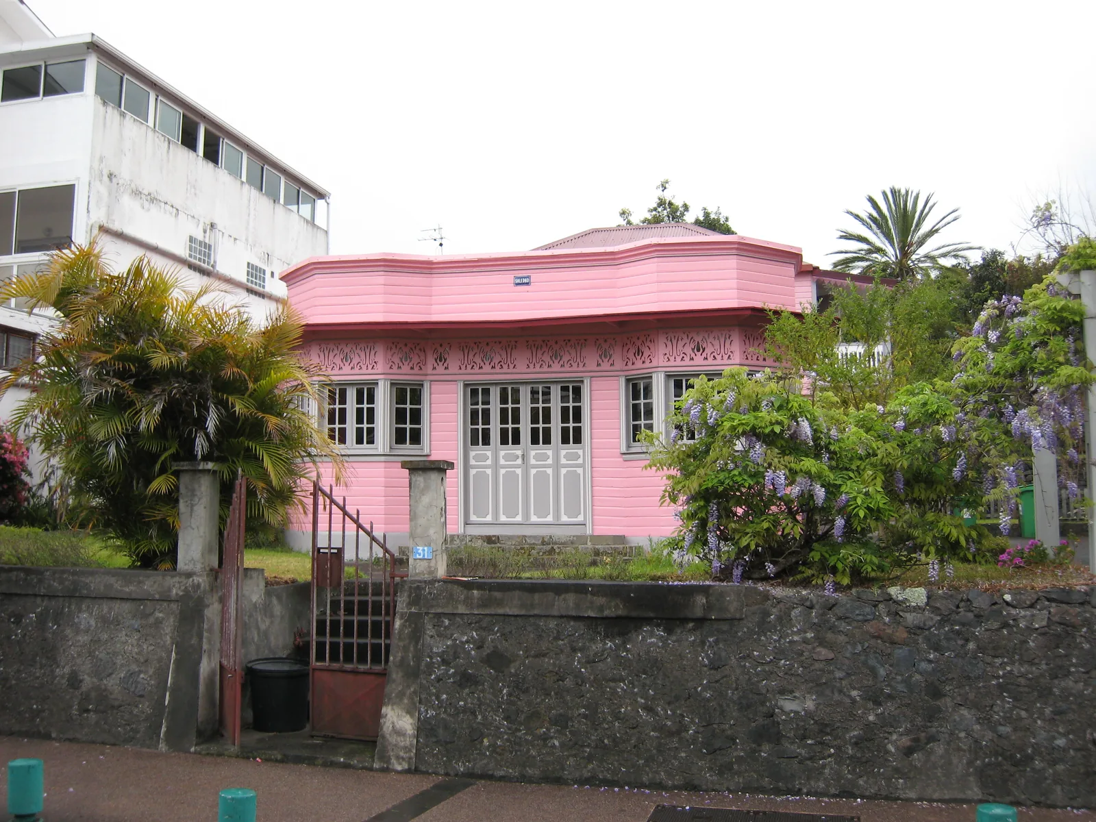 The Creole house known as Maison Soledad at Cilaos, with its decorative timber fretwork and veranda