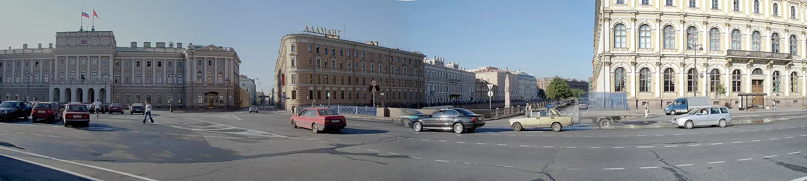 Street panorama of classical architecture in St. Petersburg, Russia