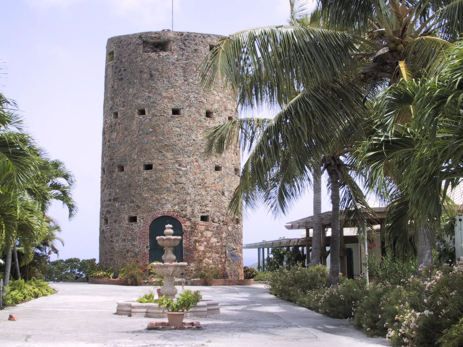 Blackbeard Castle watchtower overlooking Charlotte Amalie harbor