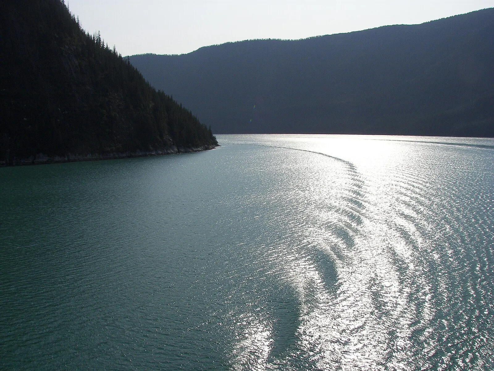 Golden hour light on Tracy Arm granite walls