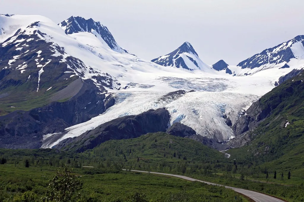 Worthington Glacier blue ice face near Valdez along the Richardson Highway