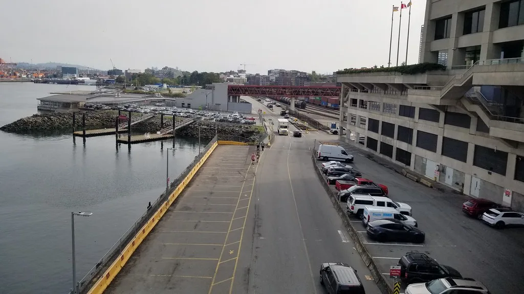 Vancouver iconic landmark with skyline and waterfront