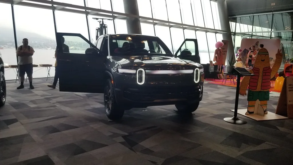 Street scene in Vancouver Gastown neighborhood with cobblestones and historic buildings