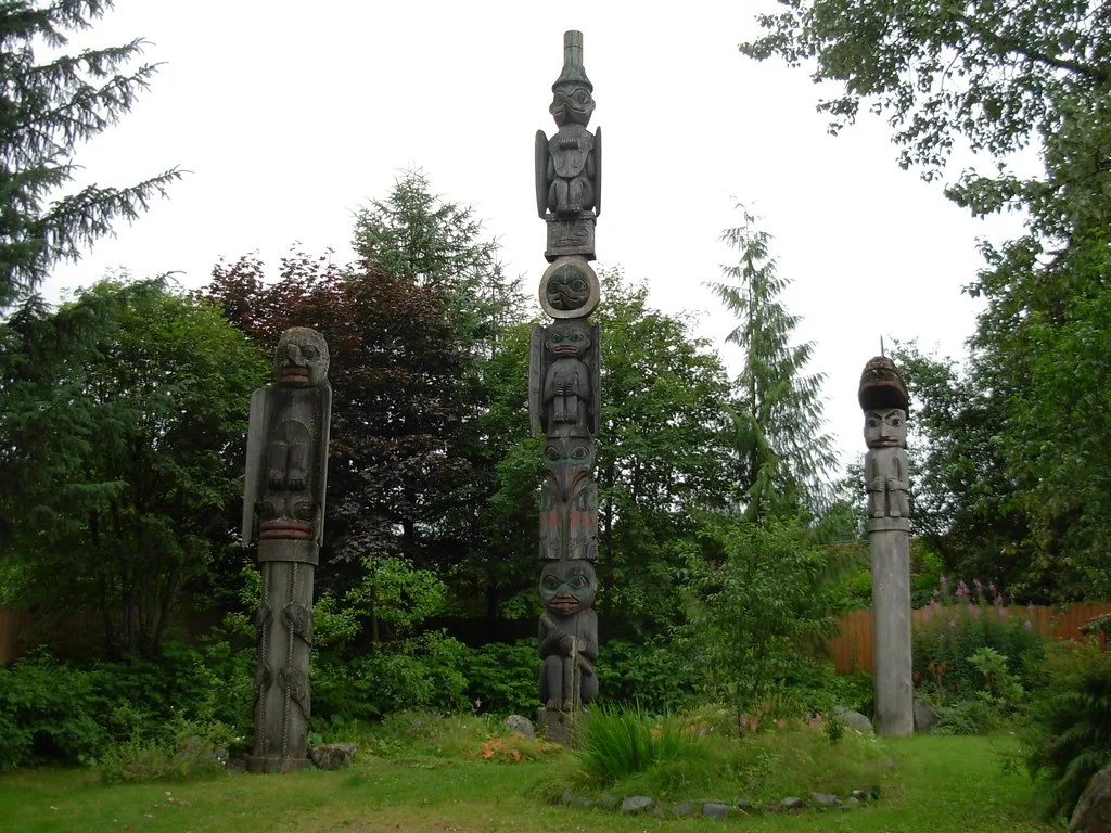 Totem poles at Chief Shakes Island in Wrangell