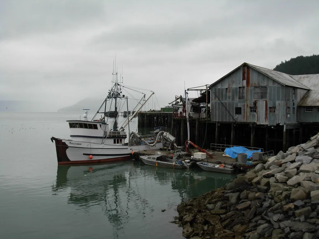 Fishing boat Tacoma moored in Wrangell harbor